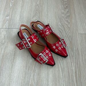 Steve Madden GRAYA Red Patent Slingback Flat